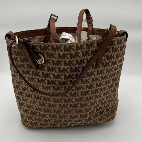 Michael Kors Handbags - Michael Kors Brown And Tan Monogram Tote Purse